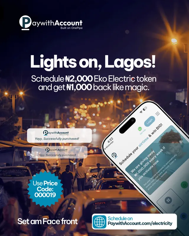 PaywithAccount, lights on, lagos! campaign by Francis Irabor
