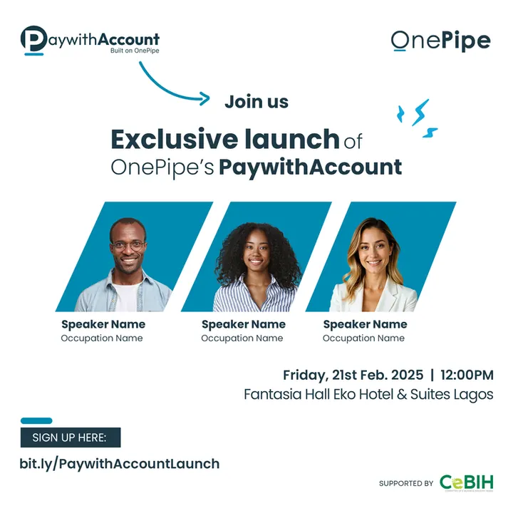 PaywithAccount, launch event invite by Francis Irabor
